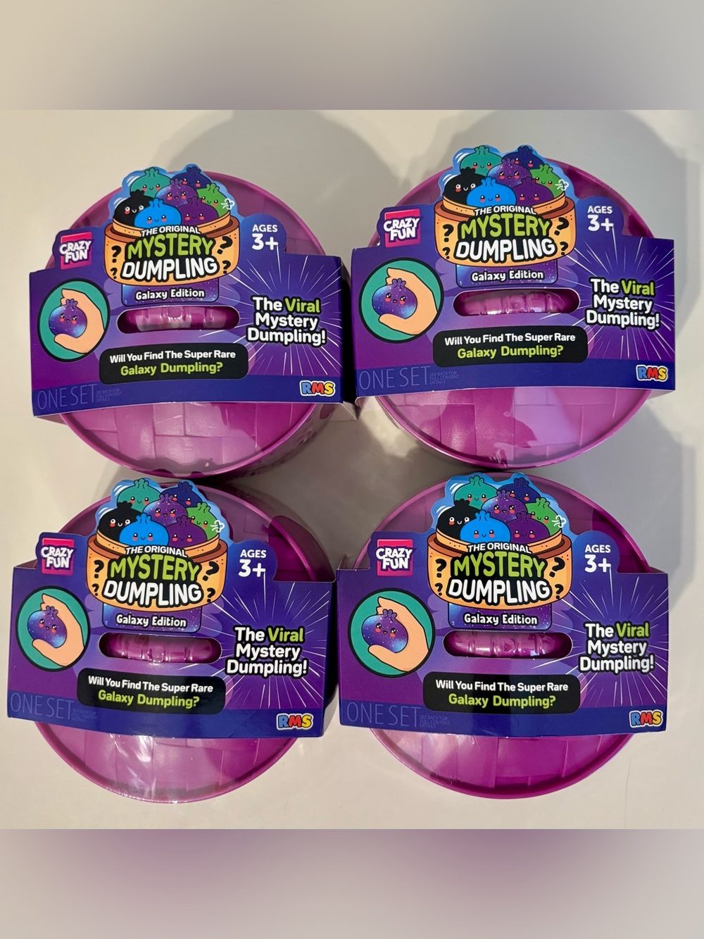 RMS Crazy Fun Mystery Squishy Dumpling Galaxy Edition Lot of 4